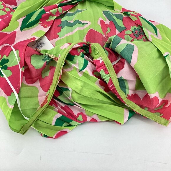 Gingham & Heels Womens One Shoulder Midi Dress Jacquard Romantic Floral Sz 16 - Picture 15 of 16